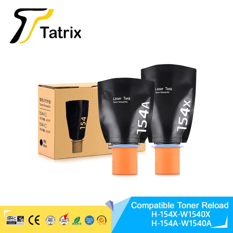 Tatrix W1540X W1540A toner 154A 154X Premium ใช้งานร่วมกับ Toner Reloaded สําหรับ HP LaserJet ถัง 15