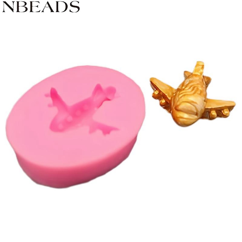 1 PC เกรดซิลิโคนแม่พิมพ์ Fondant แม่พิมพ์สําหรับตกแต่งเค้กช็อกโกแลตแม่พิมพ์เครื่องบินสีชมพู 45.5x38.