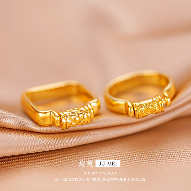 แหวนหมุนดีไซน์พิเศษ Fengyu Dragon Scale ทำจากทองทราย