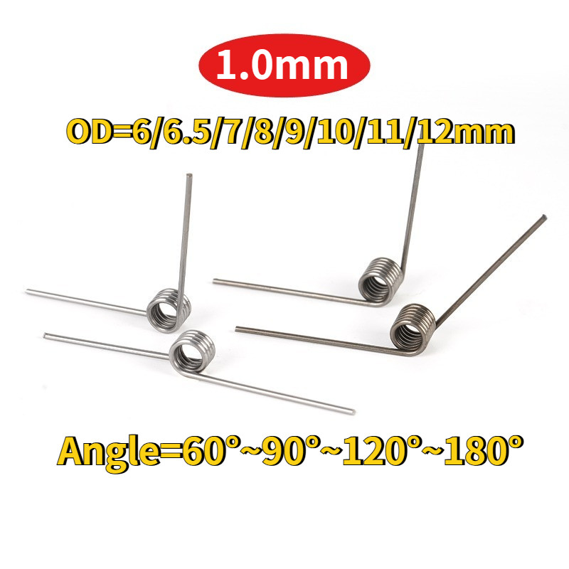 Sus304 d1.0mm OD6/6.5/7/8/9/10/11/12mm V-shaped spiral torsion สปริงมุม 60/90/120/180 องศาGZ-MB