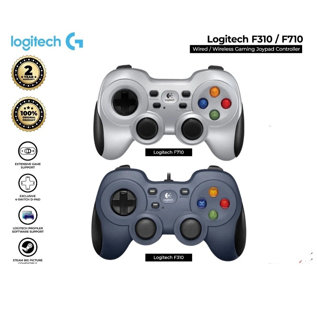 คอนโทรลเลอร์ Joypad สําหรับเล่นเกมไร้สาย/แบบมีสาย Logitech F310/F710 สําหรับพีซี