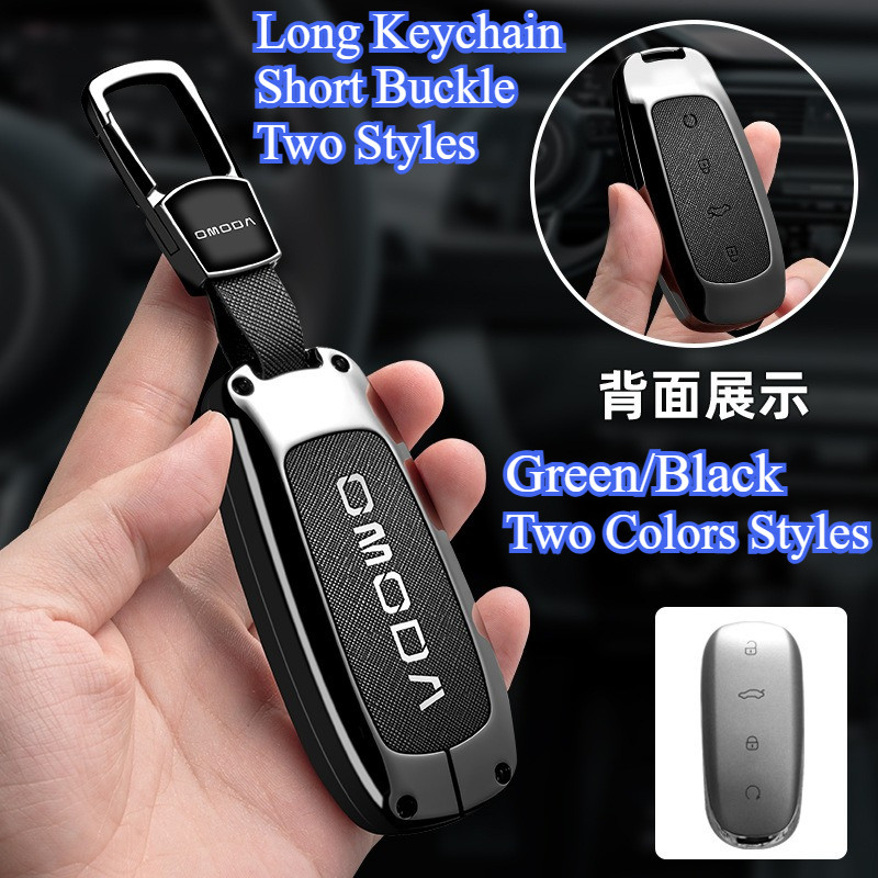 สังกะสีอัลลอยด์รถสมาร์ท Remote Key Fob ฝาครอบผู้ถือ Frosted รู้สึกของแท้หนัง Protector พวงกุญแจ Shel