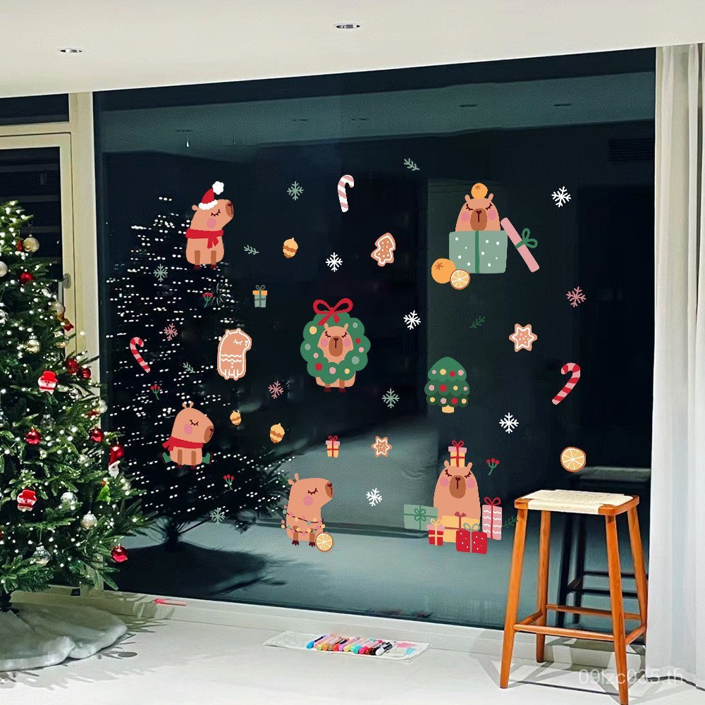 Kapi Static Window Grilles สติกเกอร์ปีใหม่สติกเกอร์ประตูกระจกตกแต่งปีใหม่ 2026 Bala ตกแต่งคริสต์มาส 