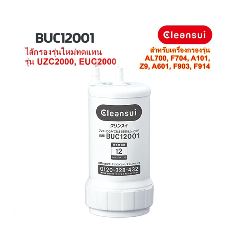 [แท้100% ส่งจากไทย]ไส้กรองน้ำ Mitsubishi Cleansui รุ่น BUC12001 รุ่นใหม่ ทดแทนรุ่น EUC2000, UZC2000 ราคา ถูกที่สุด ดีลบีเคเค แกลเลอรีภาพที่ 2
