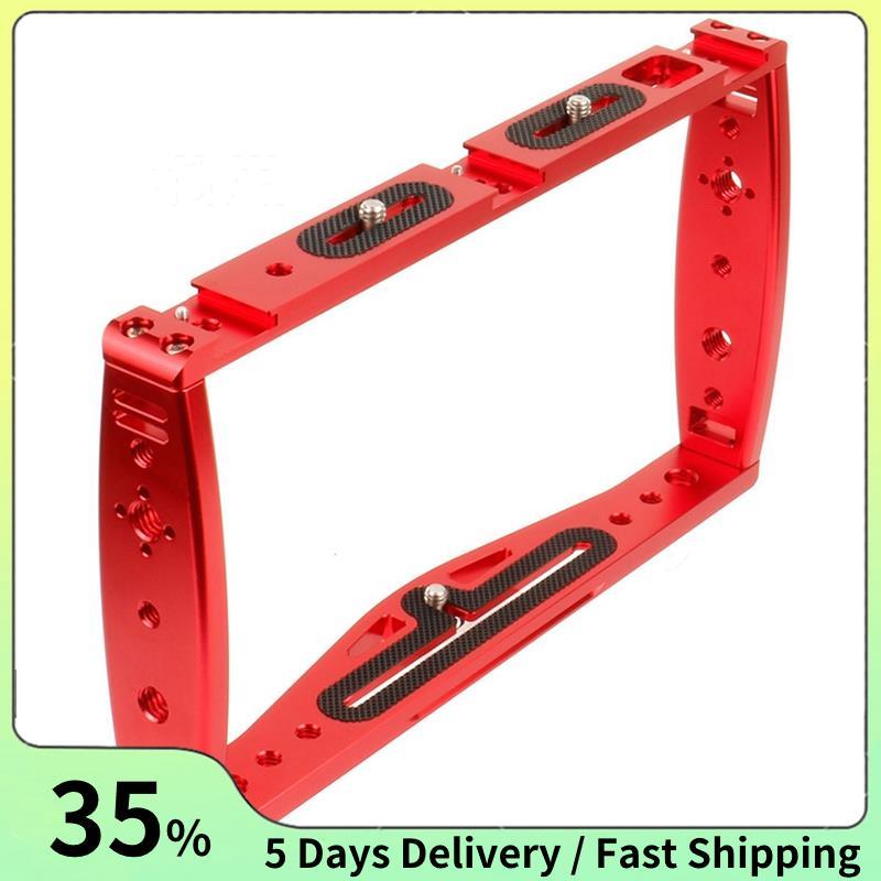 กล้องกรงมือถือ Grip Stabilizer Living Vlog โทรศัพท์ Video Rig Bracket สําหรับ Action/สําหรับ 13 12 สีแดง
