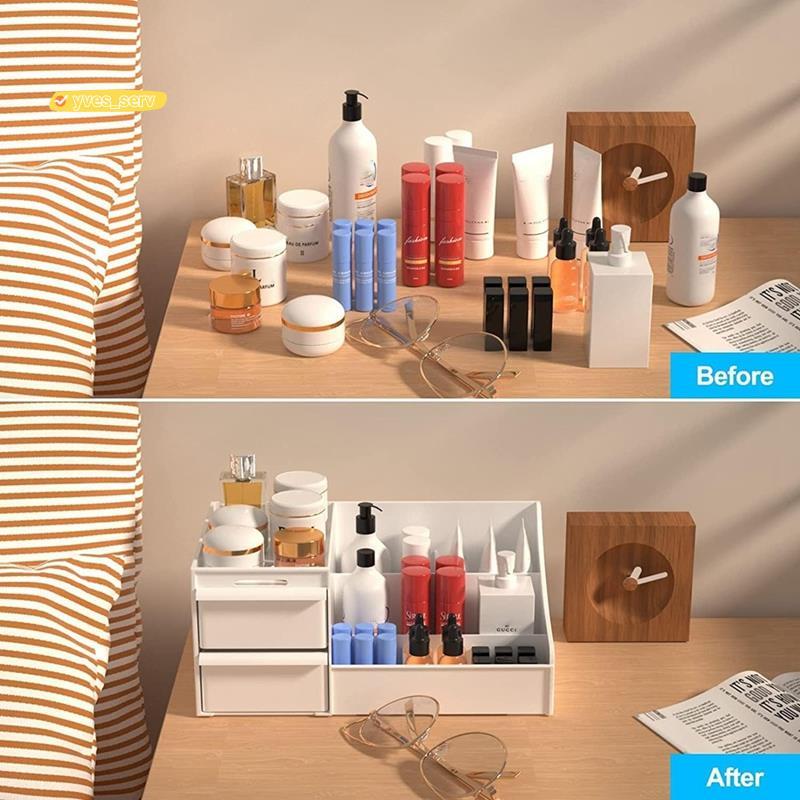 yves_serviceMakeup Organizer,Skincare Organizer บนเคาน์เตอร์, Cosmetic Storage Organizer เหมาะกับสกิ