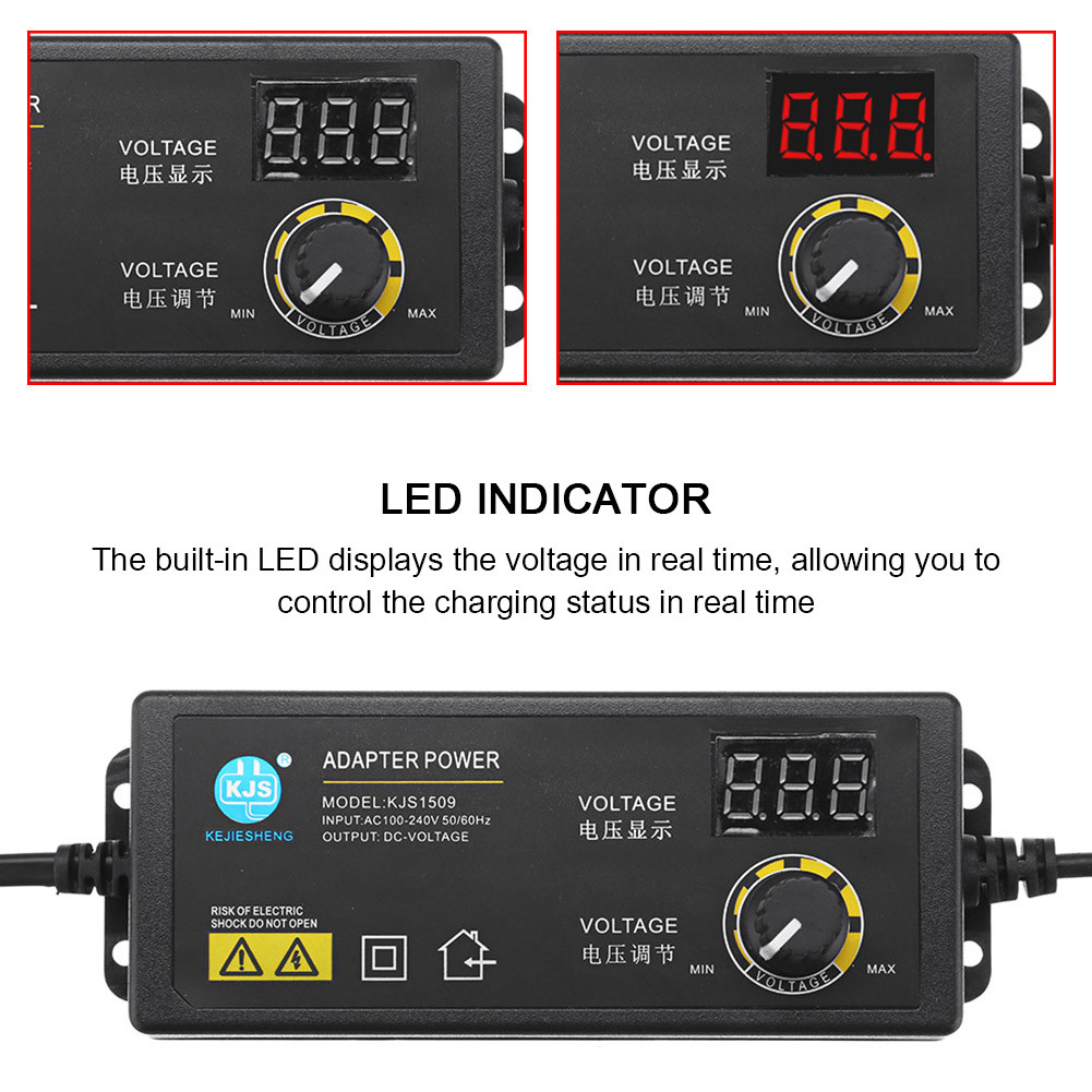 อะแดปเตอร์ไฟฟ้าปรับได้ 3-36V 60W พร้อมจอแสดงผลดิจิตอล อะแดปเตอร์ไฟฟ้าปรับได้