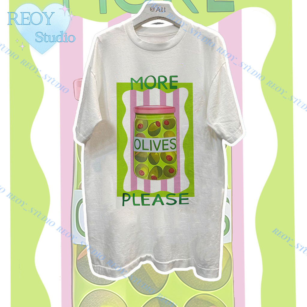 (จัดส่งตลอด 24 ชั่วโมง)REOY_STUDIO ผ้าฝ้าย100% เสื้อยืด Oversize เสื้อยืดวินเทจ คอกลมแขนสั้น ลาย Always Fresh