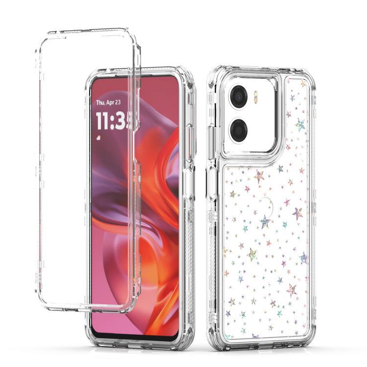 สําหรับการจัดส่งโปร่งใสอะคริลิคเลเซอร์กระดาษเคสโทรศัพท์สําหรับ Motorola Moto G05 / G15 / E15/Motorol