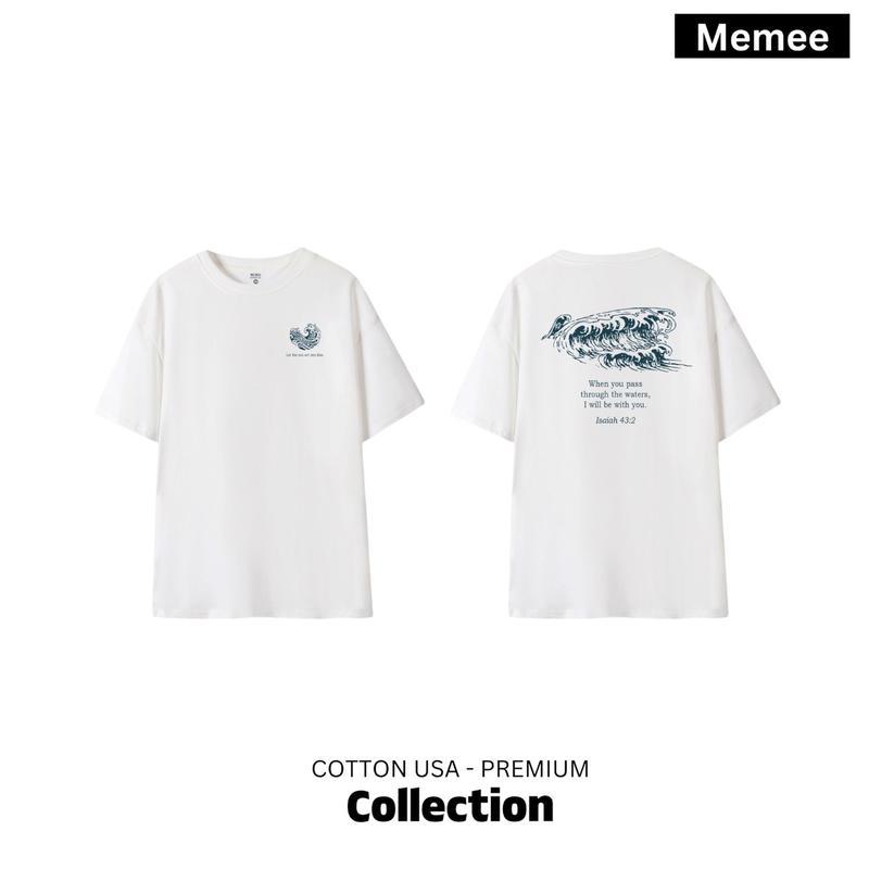 สินค้าใหม่ S-6XL >เสื้อยืด MEMEE~COTTON USA ผ้าหนานิ่ม (Isaiah 43:2)