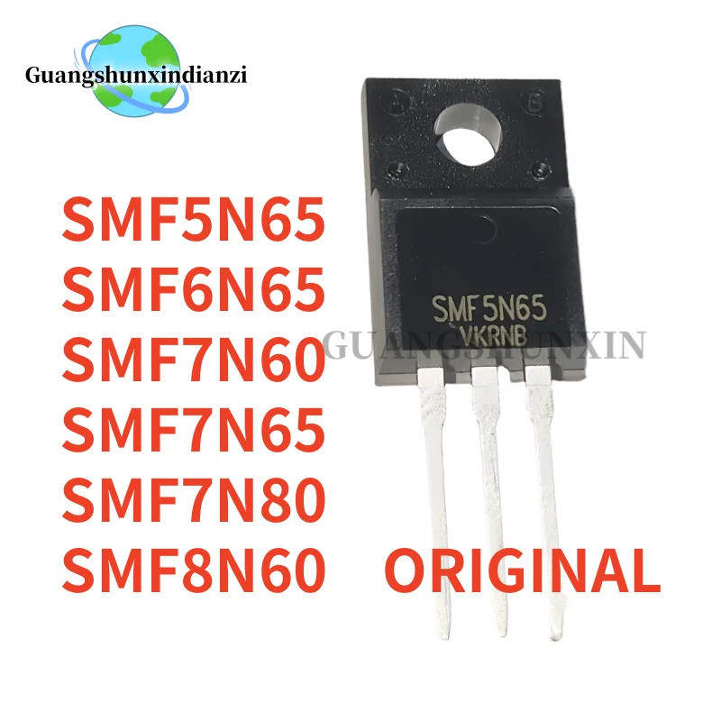 5PCS SMF5N65 5N65 SMF6N65 6N65 SMF7N60 7N60 SMF7N65 7N65 SMF7N80 7N80 SMF8N60 8N60 8N60 8N60 ทรานซิส