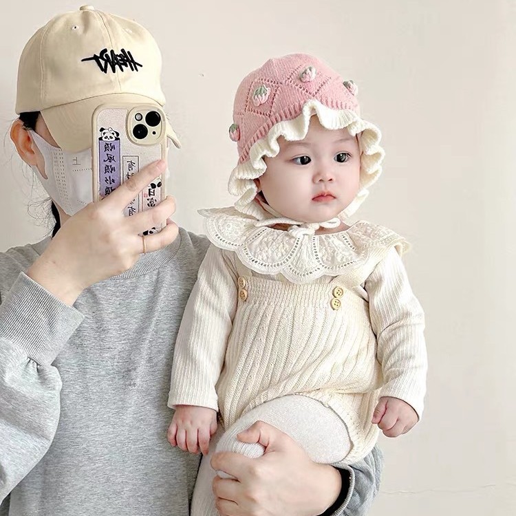 Baby Little Month Sweet Strawberry Princess Wool Hat 25.9.25