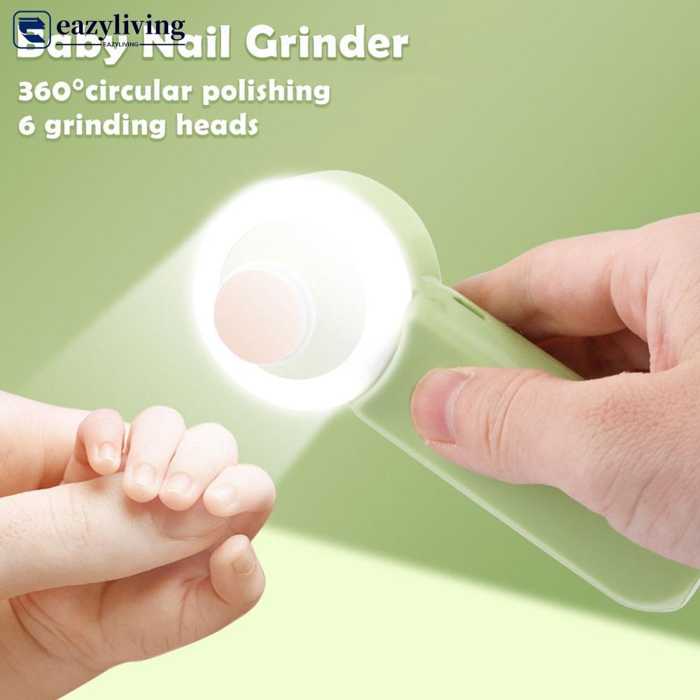 EAZYLIVING Luminous ชาร์จทารกแรกเกิดไฟฟ้าเล็บ Clipper เด็ก Anti-clamping กรรไกรเล็บเด็กชุดเล็บเครื่อ