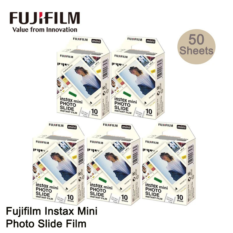 10-50 แผ่น Fujifilm Instax Photo สไลด์ฟิล์มสีสําหรับ Fuji Instax Mini 12 ฟิล์มสําหรับ Mini 11 8 7+ 4