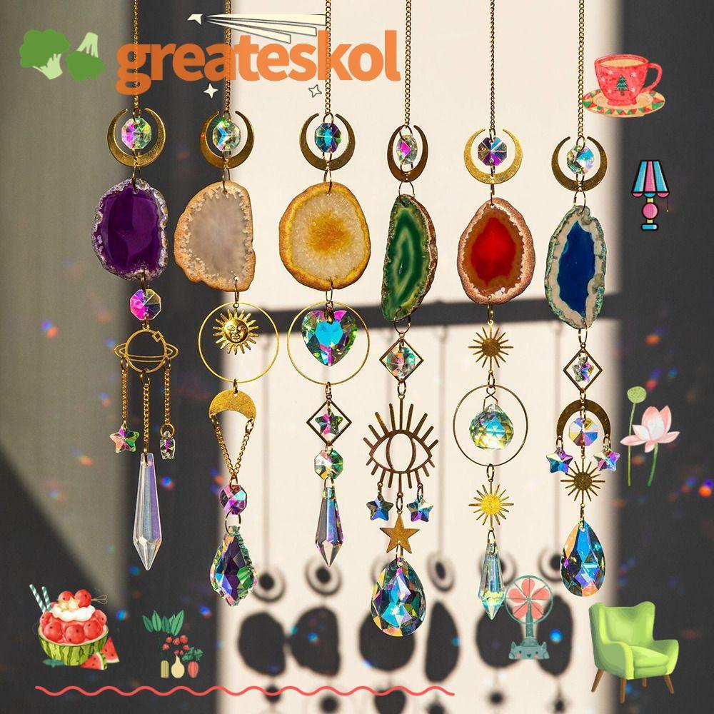 GREATESKOL Rainbow Prism Ball Car Home Agate Rainbow Maker