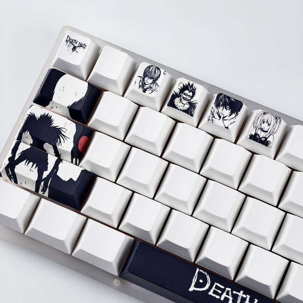 Death Note Keycaps 12pcs Cherry Profile PBT Dye Sublimation Mechanical Keycaps Aula Madlion Wooting อะนิเมะ DIY Creative Cool Yagami Light MisaMisa Keycaps