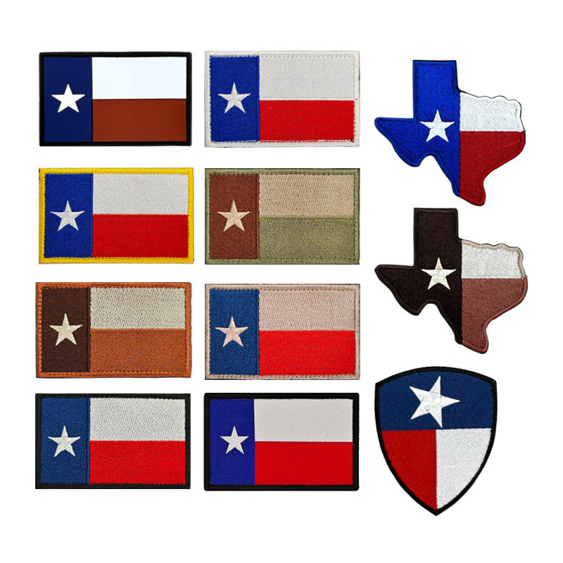 Spot Goods#Texas Flag Embroidered Velcro Patch Badge Patch Flag Texas Flag Multi-Color1019hw
