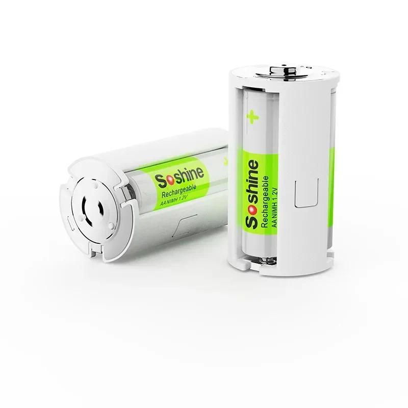 2 ชิ้น 3 AA To D แบตเตอรี่เปลี่ยน Switcher แบตเตอรี่กล่อง DIY 3 AA ถึง 1 D ขนาด Switcher กล่องเปลี่ย