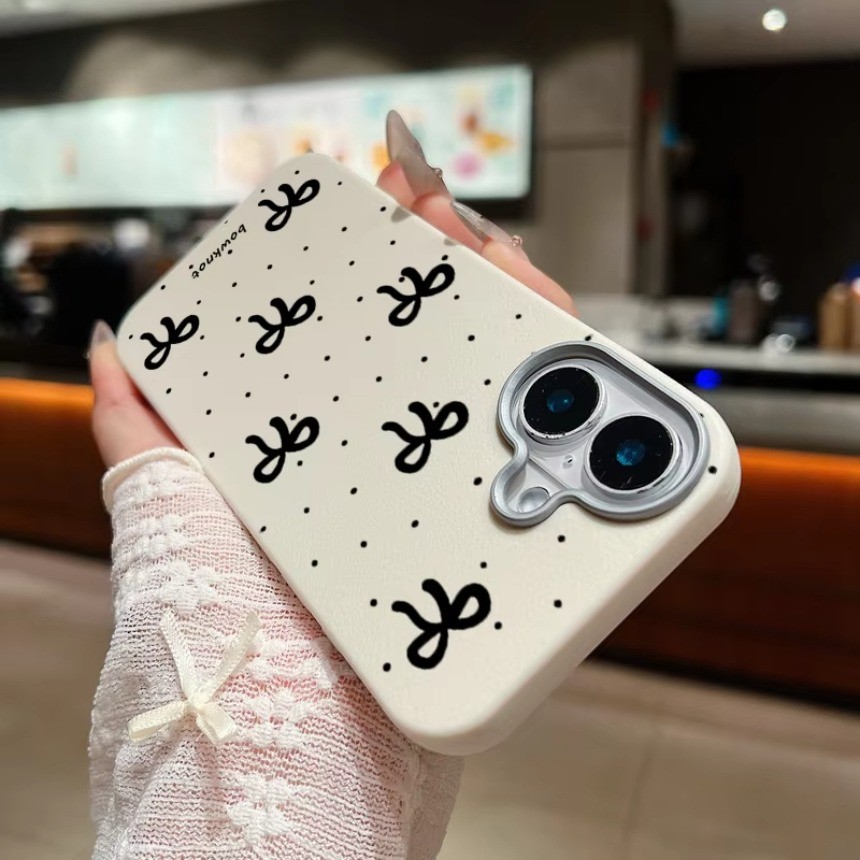 สําหรับ Infinix Hot 60 60i 50 หมายเหตุ 50S 50X 30 40 50 Pro + 12 Turbo G96 สมาร์ท 10 Plus GT30 Pro สมาร์ท 10 Plus ปลอก Simple Feel Pearl Dots Bowknot นุ่มเคสโทรศัพท์ฝาครอบ