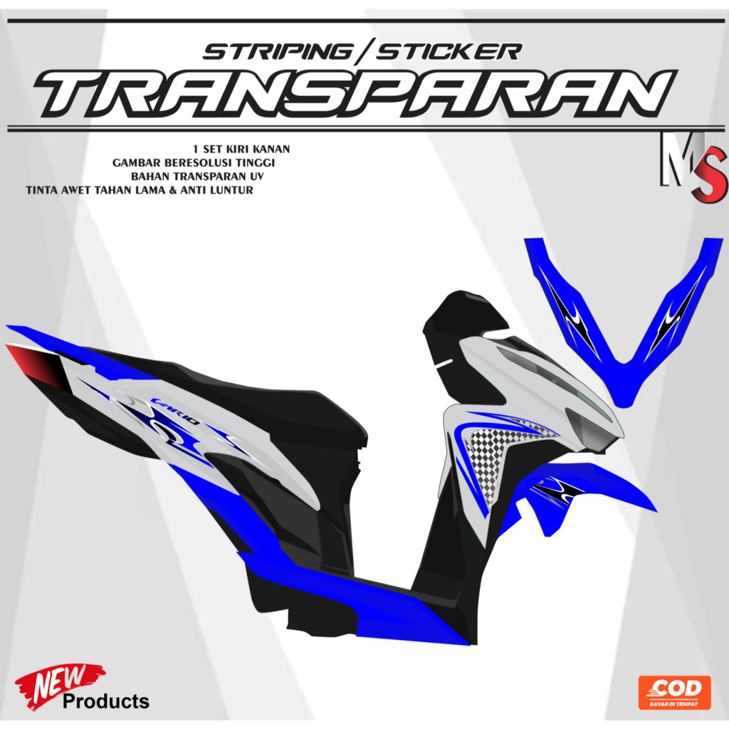 / Transparent Striping Vario Gen 1 สติ๊กเกอร์ใหม่ Variation Chess Motif Varky V3 Simple MS004