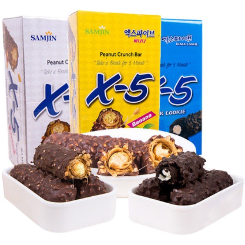 X5 เกาหลีนําเข้าขนม Sanjin X-5 แซนวิชช็อกโกแลต Energy Bar 36g * 24 Sticks แพ็คเดียว 10.25