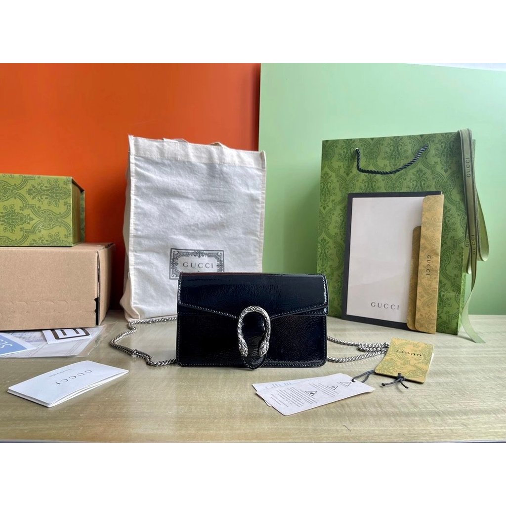 GUCCI GUCCI กระเป๋า Bacchus Mini Patent Leather O1YD