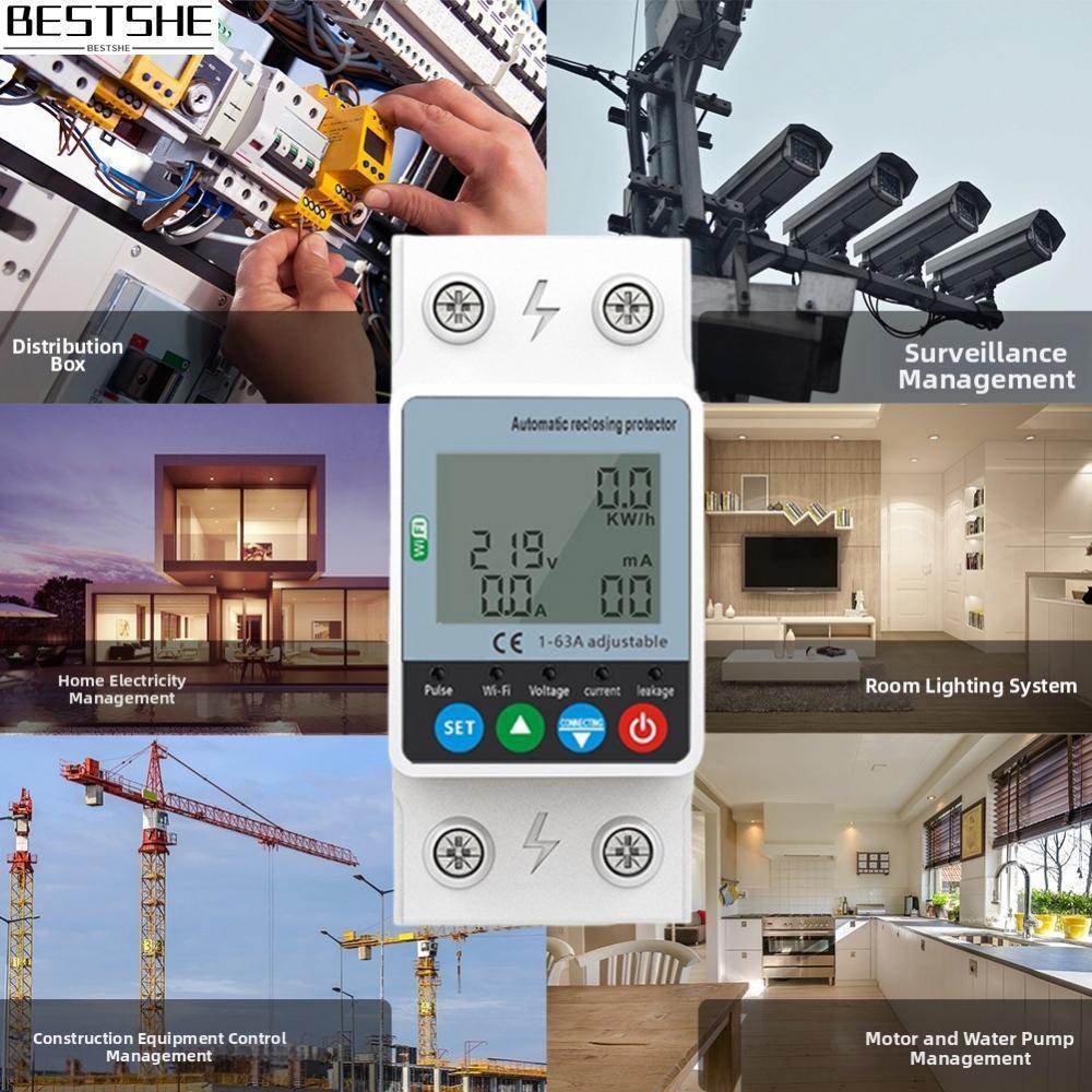 {bestshe}63A Intelligent Circuit Breaker with WiFi for Real Time Power and Safety Control