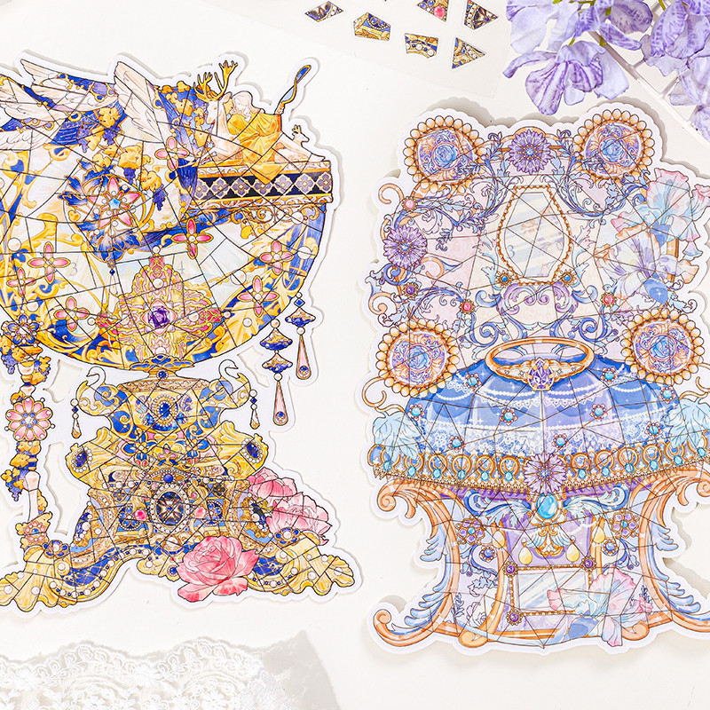 WEI 4 ชิ้น [Dream Collection Series] กันน้ํา 3D ขนาดใหญ่พิเศษภูมิทัศน์สติกเกอร์กระจก Kite Dance Wine