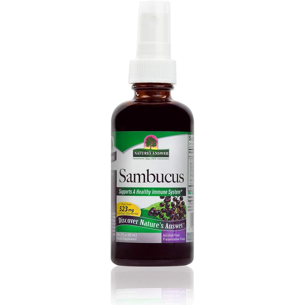 Nature's Answer Sambucus Syrup Extract Spray 2 Fluid Ounces | Immune Booster on The Go | Travel Frie