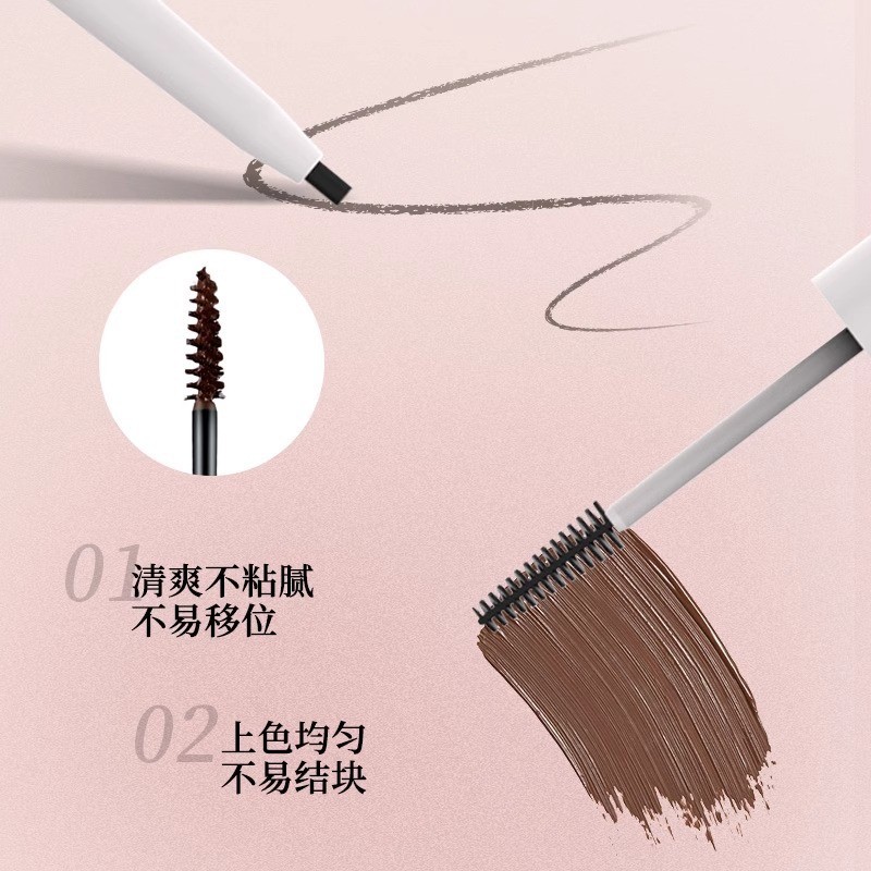 DEZONE DEZONE Double-Headed Long-Lasting สามมิติหัวแปรงดินสอเขียนคิ้ว Dye Eyebrow Cream Silky Hold แ