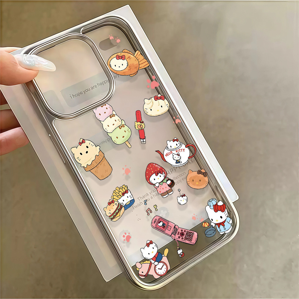 จัดส่งที่ไทย เคสมือถือ ไฮโซ น่ารัก เคสใสครอบสีเงิน For IPhone 17 16 15 14 13 11 6 7 8 plus Pro Proma