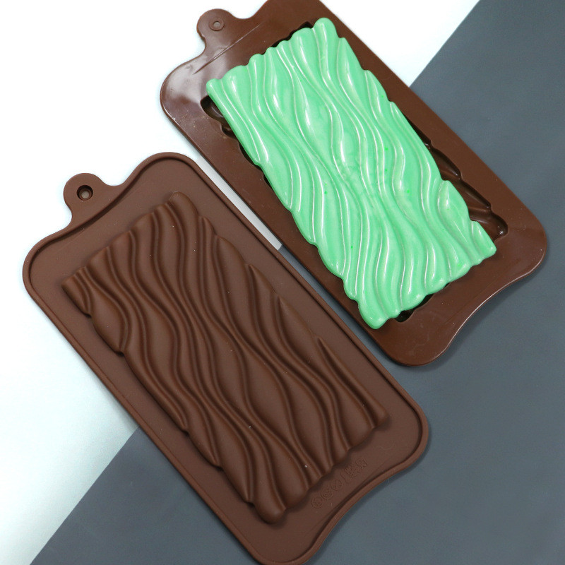 Break Apart แม่พิมพ์ซิลิโคนช็อกโกแลต Wave ช็อกโกแลตแม่พิมพ์สําหรับโปรตีนและพลังงานบาร์แม่พิมพ์