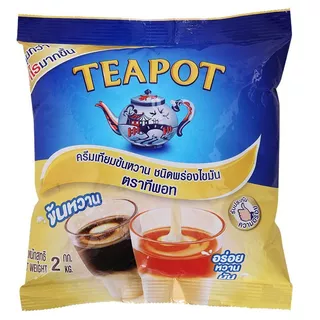 ทีพอทครีมเทียมข้นหวานชนิดพร่องไขมันขนาด 2กก. TeaPot Sweetened Condensed 2kg [หมายเลขบาร์โค้ด 8858705601228 ]