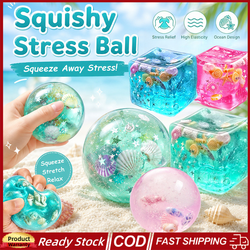 3ชิ้นSquishy โอเชี่ยนบล็อกความเครียดลูกช้า Rising Shapeable Translucent Sensory Fidgetของเล่นสําหรับความวิตกกังวลบรรเทาความเครียดบรรเทาบีบของเล่นสําหรับเด็กผู้ใหญ่
