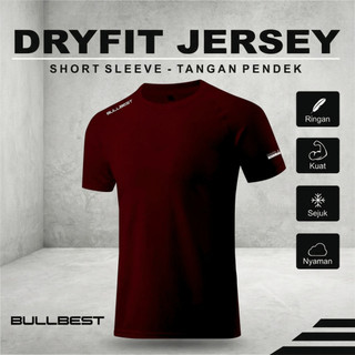 Baju Running Kaos Olahraga Lari Pria Atasan Runing Bullbest Bahan Dryfit Milano Menyerap Keringat