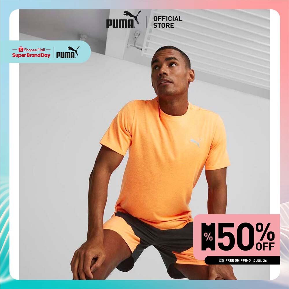 PUMA Running เสื้อวิ่งผู้ชาย Run Favourite Heather สีส้ม - 52315122