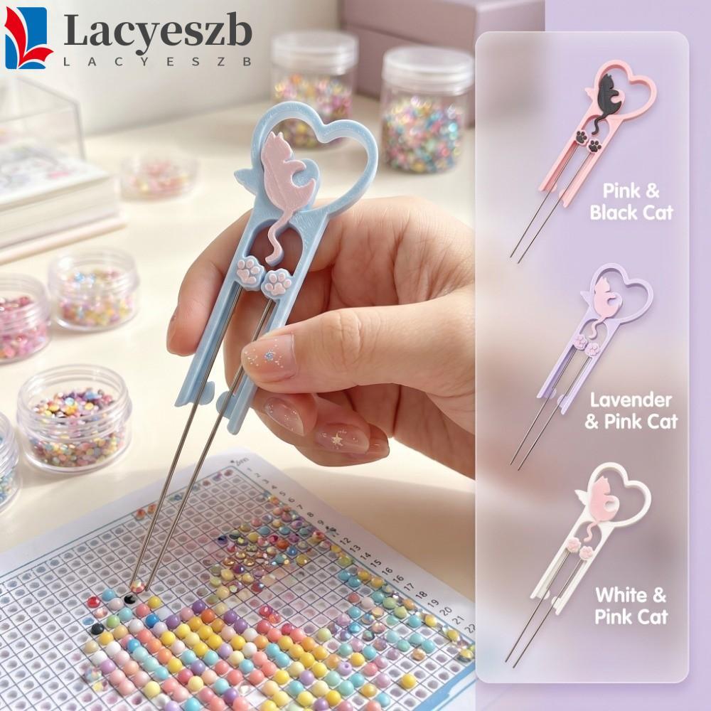 LACYESZB Perler Bead Placement Pen, Cat สะดวก Fuse Bead Double Needle Tool, DIY Handheld Tool คุณภาพ