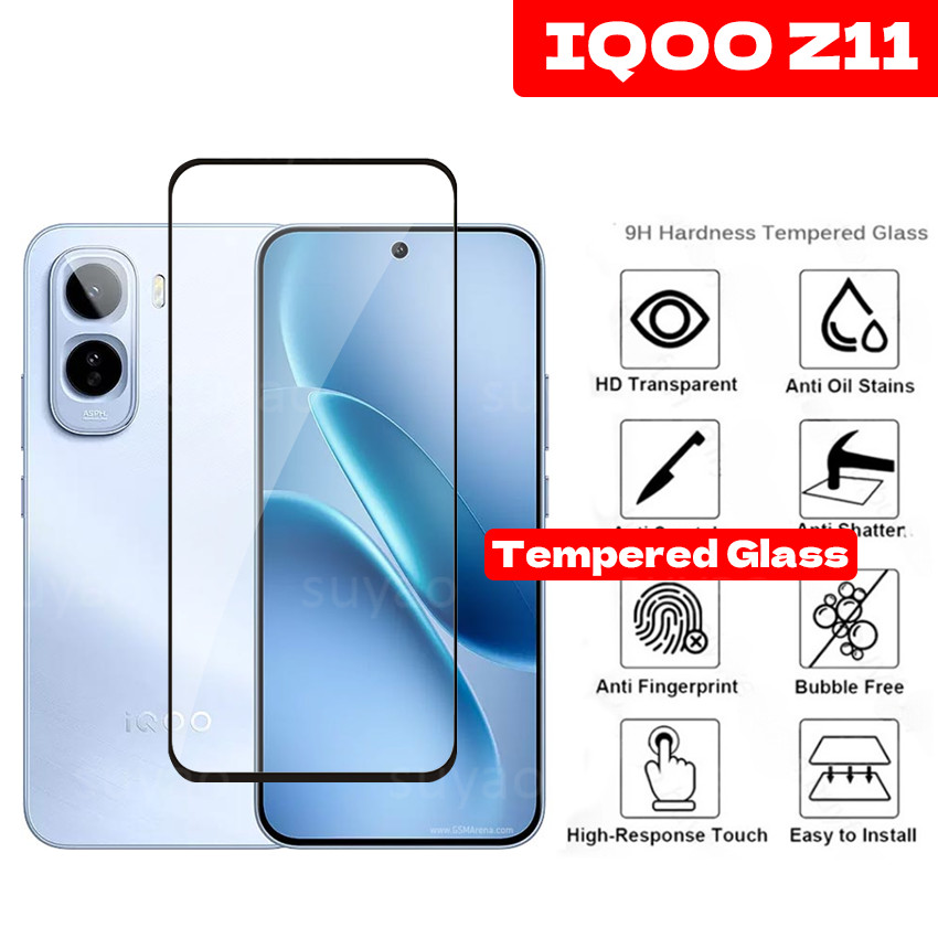 สําหรับ Vivo IQOO Z11 5G 2026 โทรศัพท์กระจกนิรภัยกาว IQOOZ11 ป้องกันหน้าจอ HD ด้านหน้าฟิล์มแก้ว Clear Vidro ป้องกัน 9H ฝาครอบ