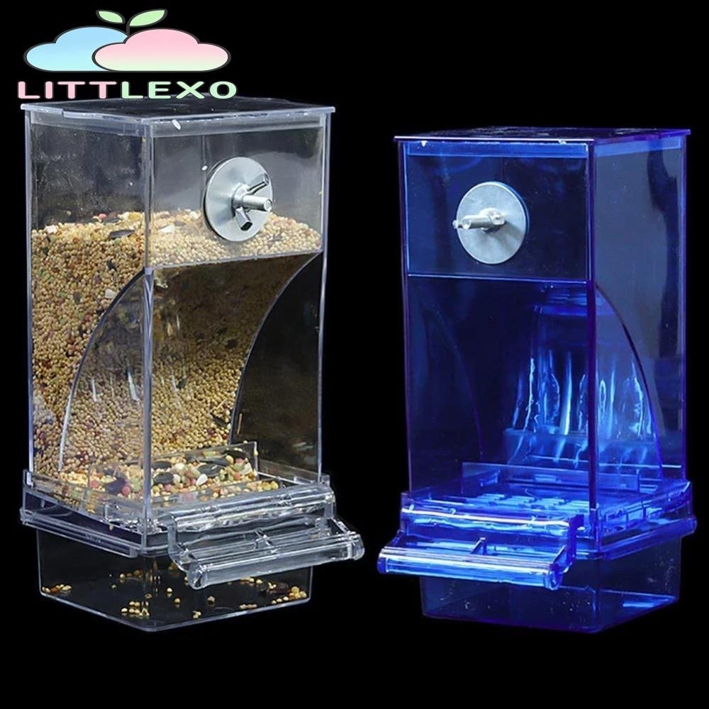 LITTLEX เครื่องป้อนนกแก้วอัตโนมัติ,ไม่มีภาชนะบรรจุอาหาร Mess,เครื่องป้อนนกอัตโนมัติ,อุปกรณ์เสริมกรงนกความจุขนาดใหญ่ป้องกันการกระเด็น