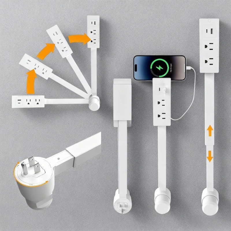 🇹🇭ส่งจากไทย🇹🇭 ตัวขยายเต้ารับไฟฟ้าพร้อมส่วนต่อขยายซ็อกเก็ตไฟฟ้าประเภท USB A และ C