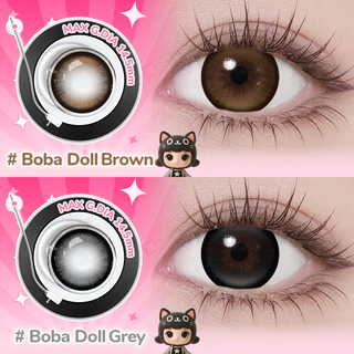 UYAAI Boba Doll series คอนแทคเลนส์ สีน้ําตาล/เทา 14.5mm (รายเดือน), Pro Max SIZE