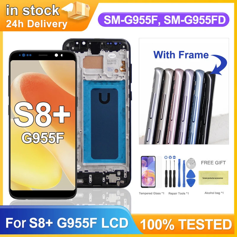 TFT สําหรับ Samsung Galaxy S8 Plus จอแสดงผล LCD G955 G955F SM-G955FD G955W S8 + หน้าจอสัมผัส LCD กรอ