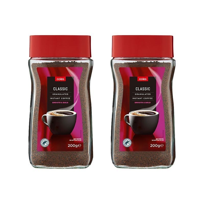 Coles Coffee 200g กาแฟดําทันที ซื้อทั่วโลก กาแฟนําเข้า ผมตรงดั้งเดิม#coles咖啡200g速溶黑咖啡全球购金牌进口咖啡原装直发7-