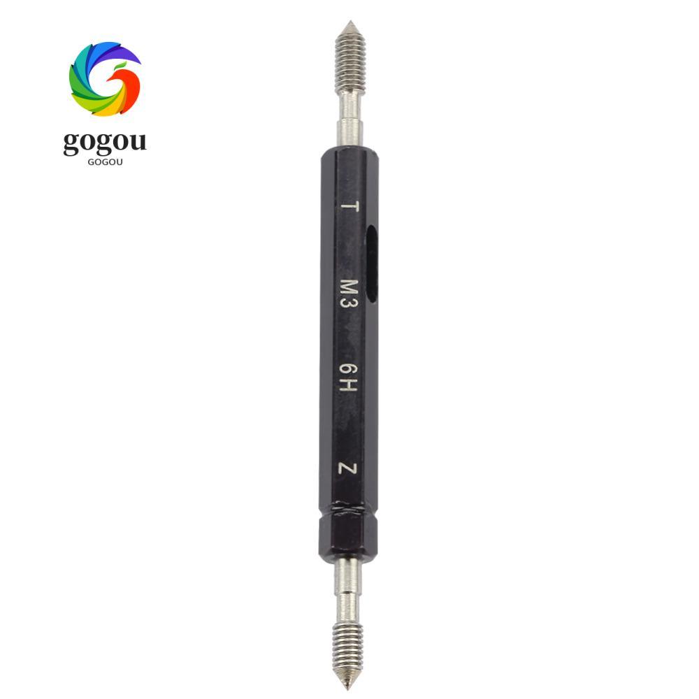 GOGOU Thread Plug Gauge, M3 x 0.5 Thread Go และ NoGo Gage Set, Precision Bearing steel 6H Tolerance 