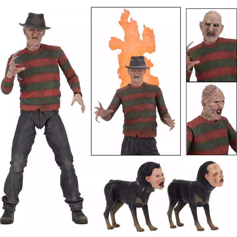 Authentic NECA Freddy Krueger Part 2 7'' Horror Figure With Twin Dream Dogs Figure