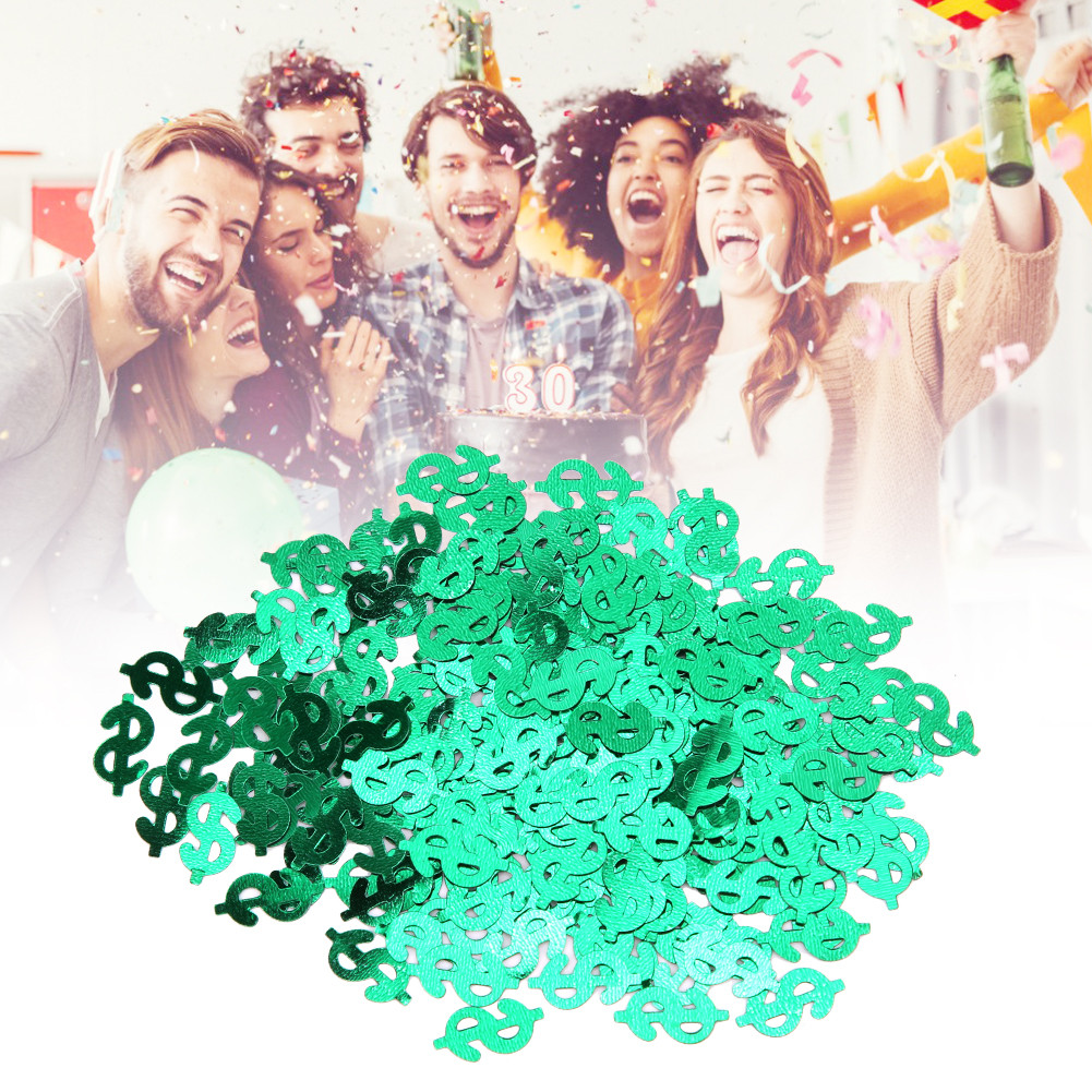 Buybest1 60g Dollar Sign Shaped Throwing Confetti Table Scatters อุปกรณ์ตกแต่งงานแต่งงานสีเขียว