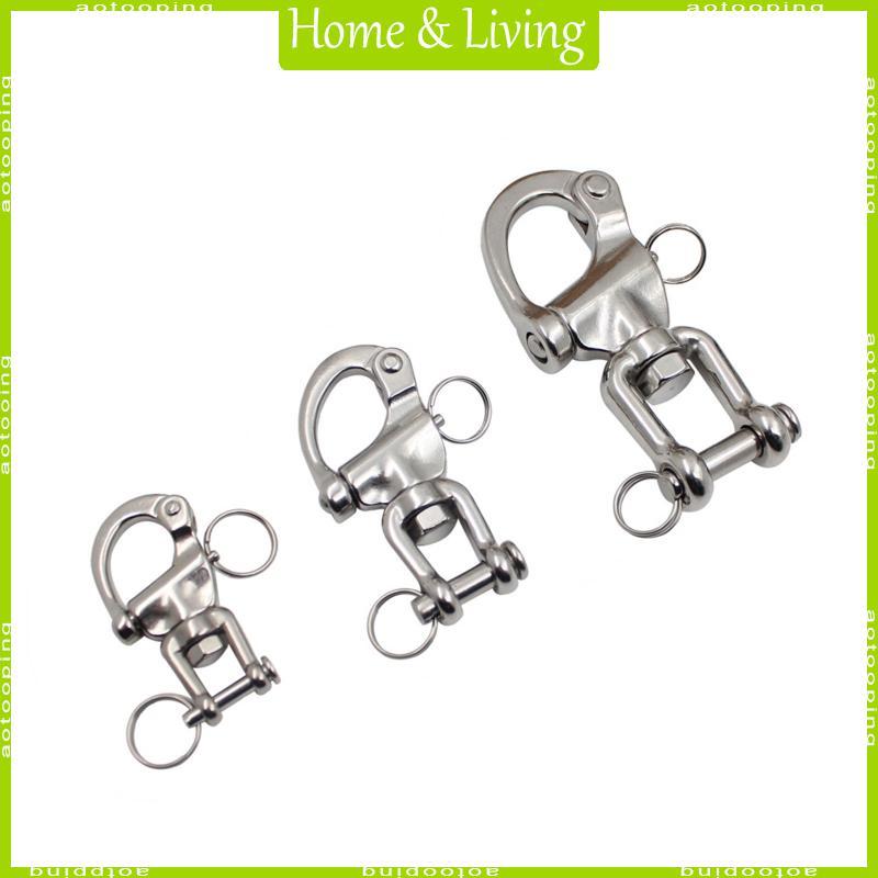 AOTOO สแตนเลส FIXED Bail Snap Shackle สําหรับสร้อยข้อมือเรือใบ FIXED Bail Shackle