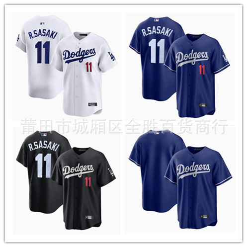 จัดส่งในวันเดียวกัน!!Los Angeles Dodgers Los Angeles Dodgers 11-R. sasaki Baseball Uniform Jersey เส