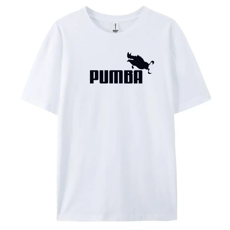 เสื้อยืดพิมพ์ลาย Pumba Cool สำหรับผู้ชาย เสื้อยืดแขนสั้นผ้าฝ้ายสไตล์แฟชั่น