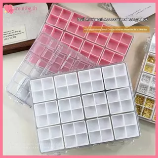 RENBG พลาสติกใสกล่องเก็บเครื่องสําอาง 48 ช่องพร้อมฝาปิดที่ถอดออกได้กริดสําหรับขนตาปลอม Glitter แต่งหน้าเครื่องมือ TH